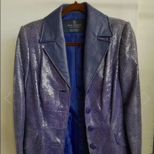 Max Nugus Haute Couture ~Purple Designer Leather Jacket ~ Ladies ~ Small